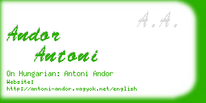andor antoni business card